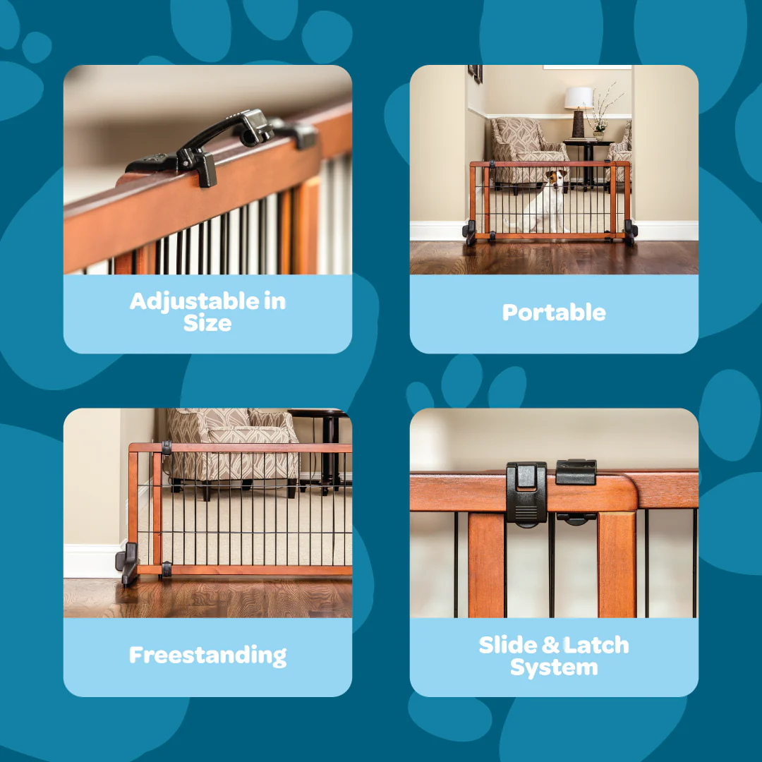 Design Paw Extra Wide Freestanding Pet Gate - Image 3