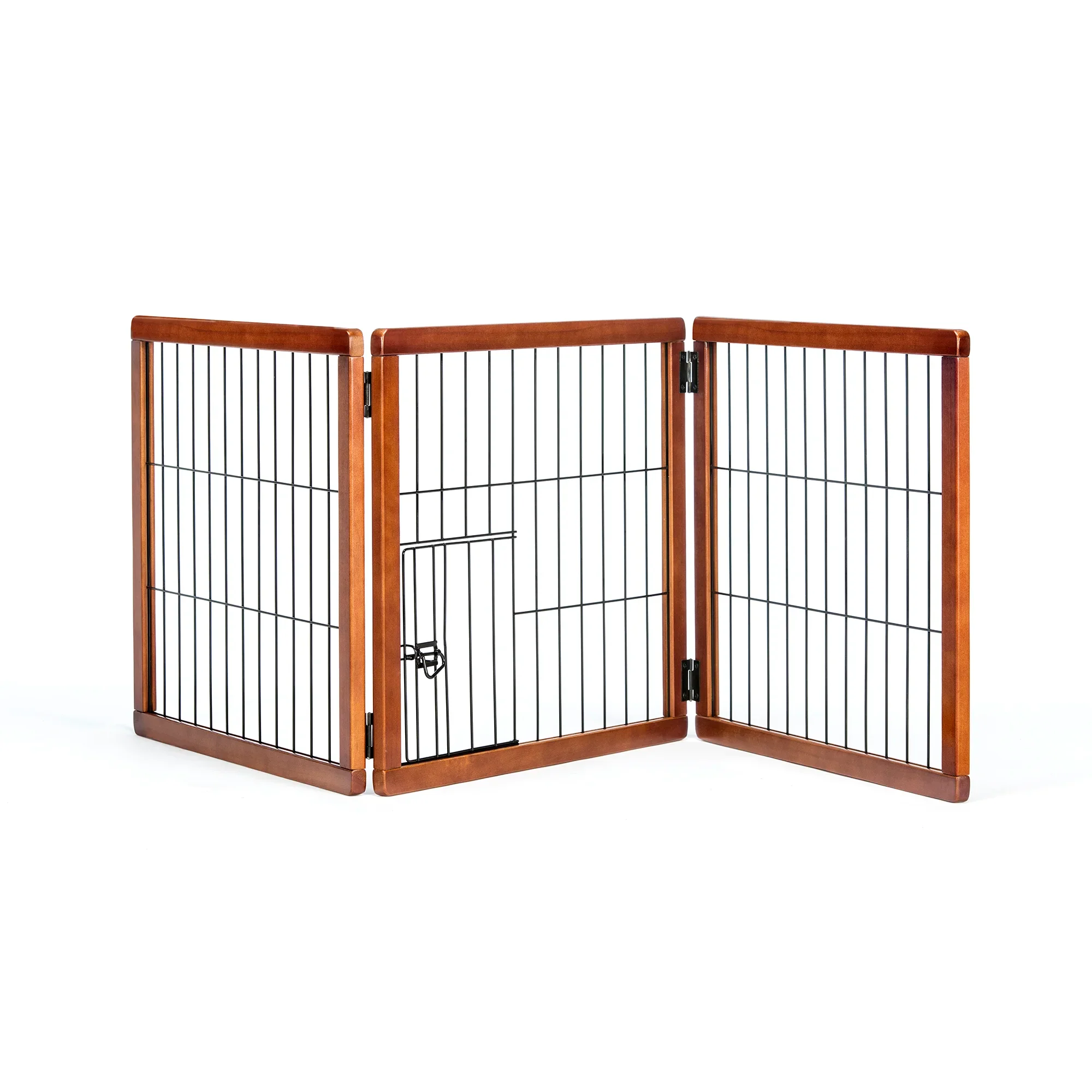 Design Paw Three-Panel Wooden Pet Gate - Image 8