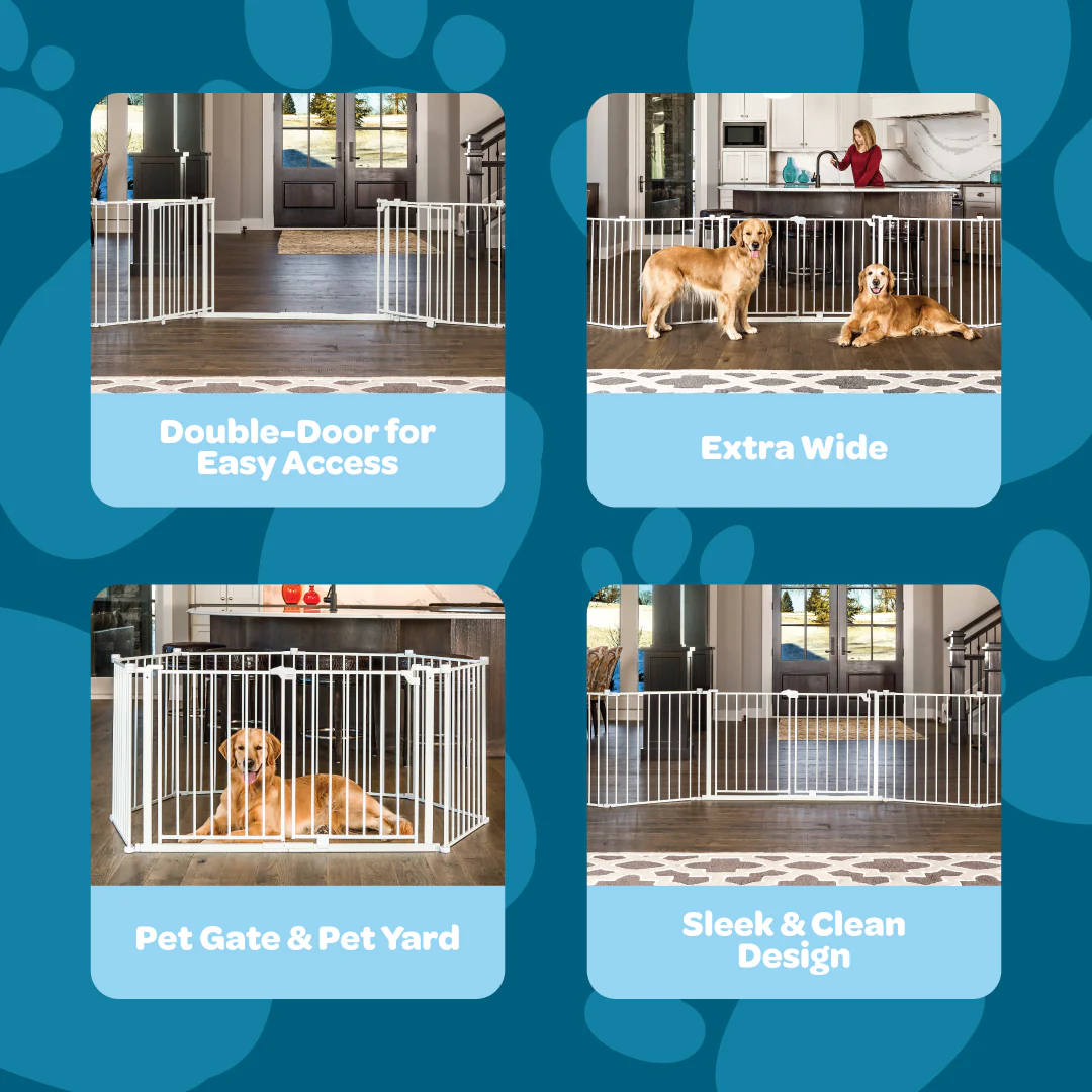 Double-Door Super Wide Pet Gate & Pet Yard - Image 3